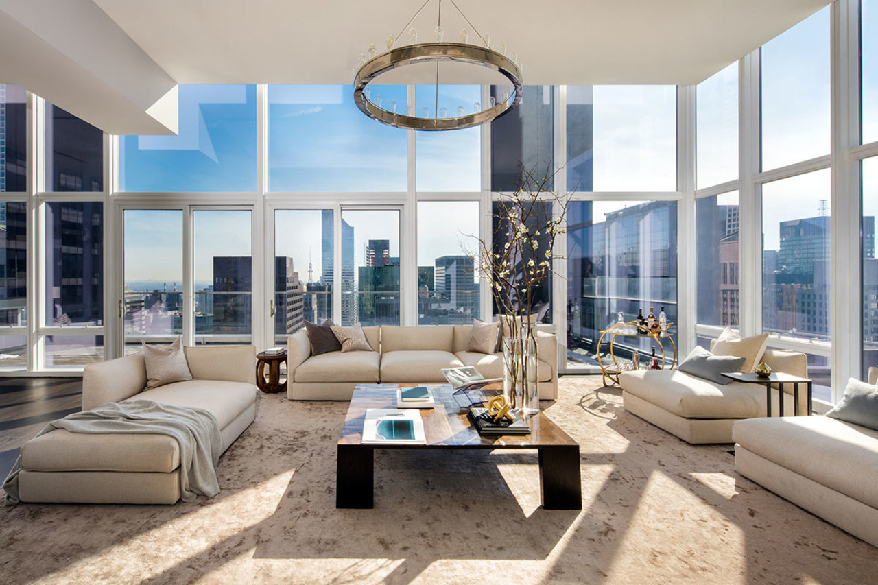 The pictured Baccarat Hotel & Residences penthouse was sold for $42.55 million.