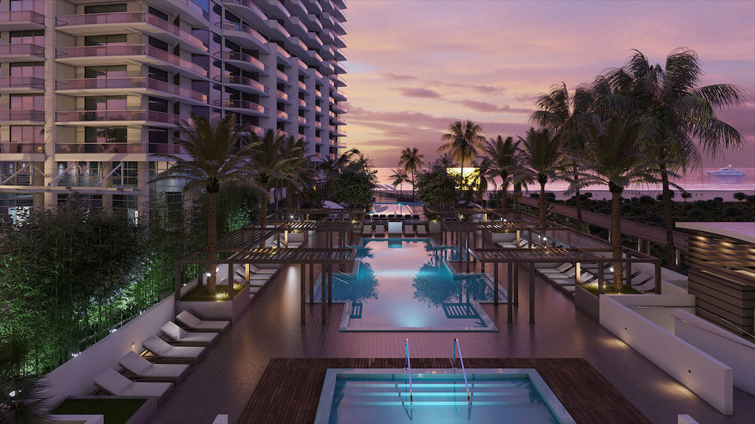 Rendering of swimming pool at the Amrit Ocean Resort & Residences