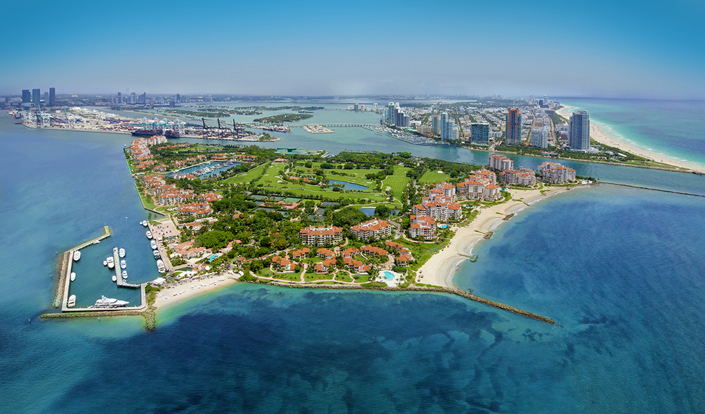 Palazzo del Sol is located on the elite Fisher Island, one of the country's wealthiest zip codes.