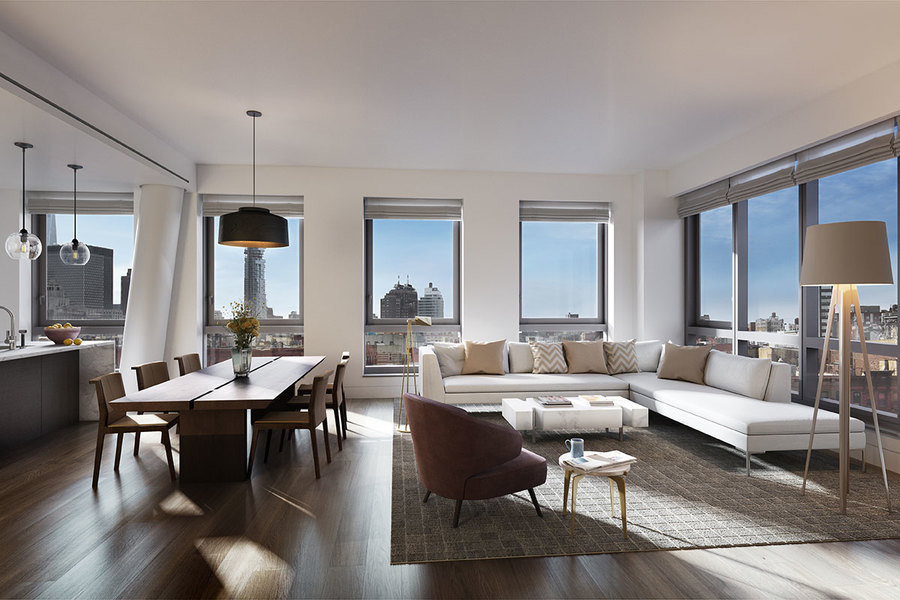 Designed by Jordan Rogove, co-founder of DXA Studio in New York, this loft at 242 Broome, a building