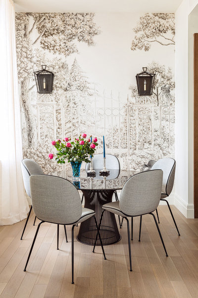 Designed by Bennett Leifer for One Hundred Barclay Street in New York City, this breakfast space come