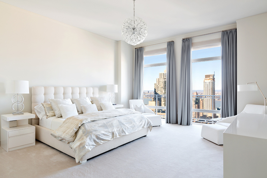 The apartment has three bedrooms, two with views of the Hudson River.